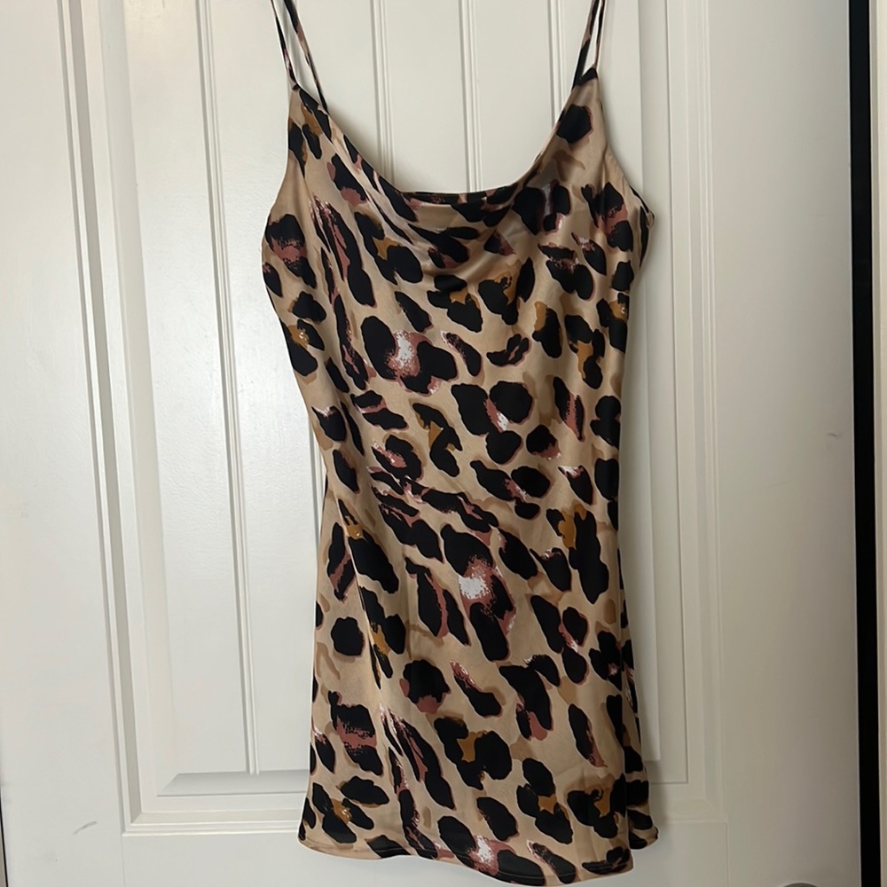 Leopard print mini dress